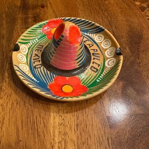 Mexican Pottery Ashtray VTG Acapulco Sombrero Souvenir Folk Art Home Decor